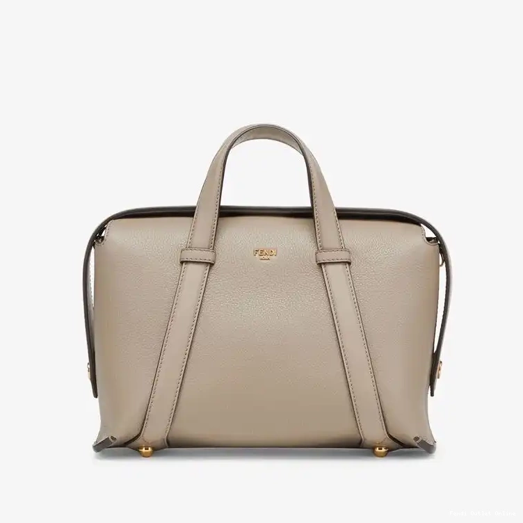 Affordable In 365 Grained Leather Grey Medium Boston Bag Fendi 0516